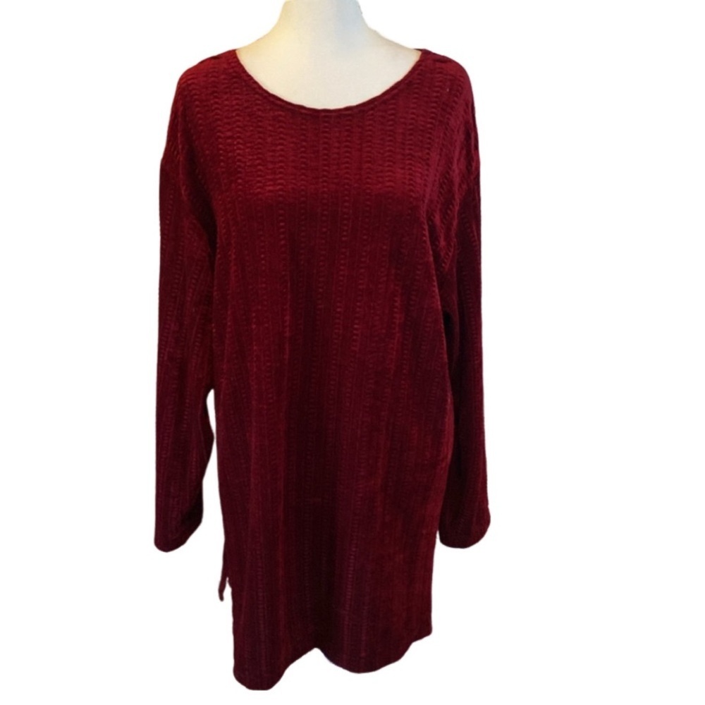 GANTOS vintage shift dress. Size M. Beautiful burgundy. Soft. Long sleeves.